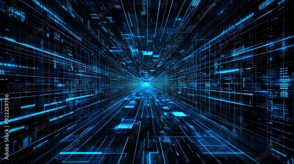 Matrix of digital binary codes - 3D rendering of a scientific technology network demonstrating connectivity, complexity, and data flood of the modern digital age Matrix of digital binary codes - 3D rendering of a scientific technology network demonstrating connectivity, complexity, and data flood of the modern digital age