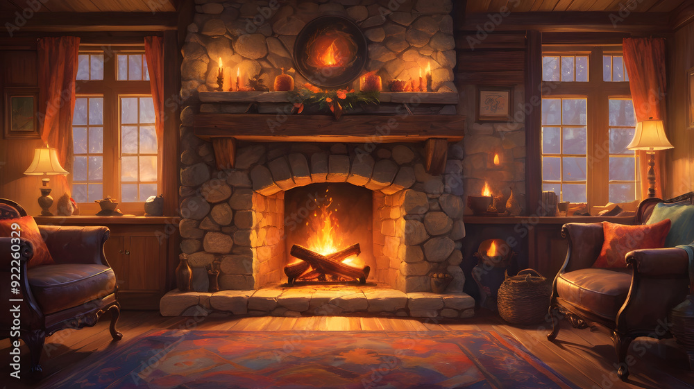 fireplace in the room, ai generated fireplace in the room, ai generated