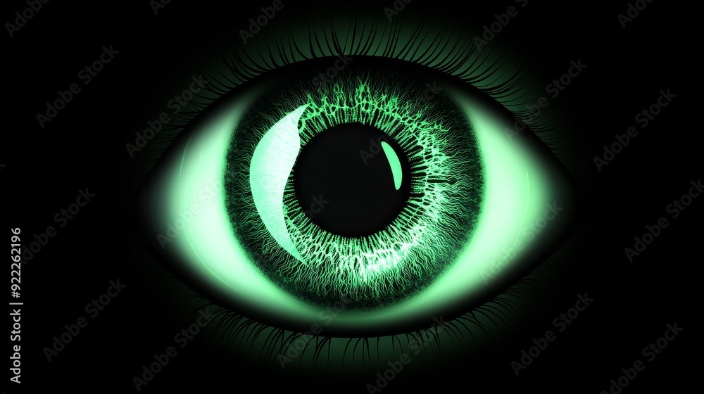 Spy stock concept showing a digital surveillance system screen with a digital eye in dark green. The eye looks at digital data on a display. Spy stock concept showing a digital surveillance system screen with a digital eye in dark green. The eye looks at digital data on a display.