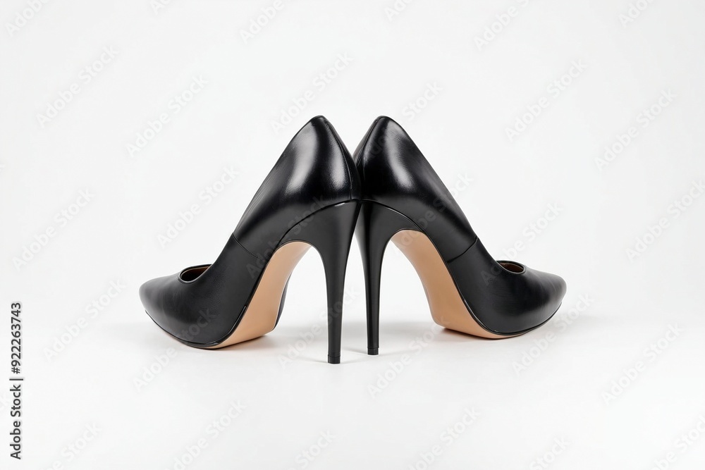 Schwarze High Heels isoliert auf weißem Hintergrund Schwarze High Heels isoliert auf weißem Hintergrund