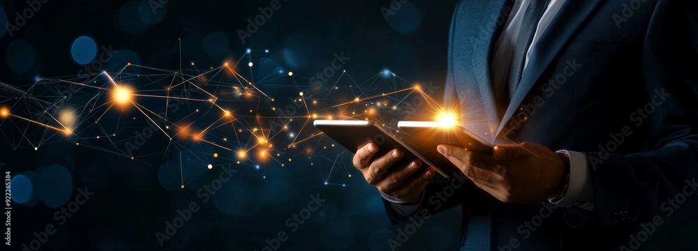 Cyberspace digital world metaverse background, businessman's hand using mobile phone computer to manage business marketing sale commercial media data Cyberspace digital world metaverse background, businessman's hand using mobile phone computer to manage business marketing sale commercial media data