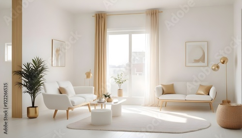 Photo interior modern design room 3d illustration