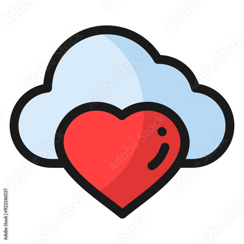 Heart Cloud Icon Element For Design