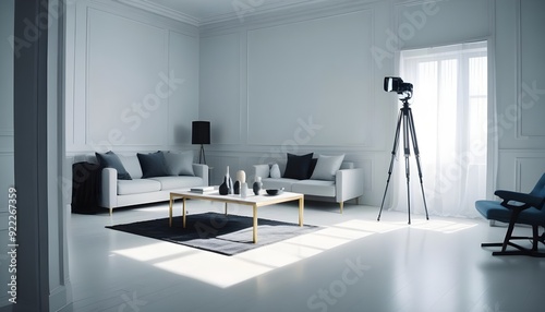 Photo interior modern design room 3d illustration