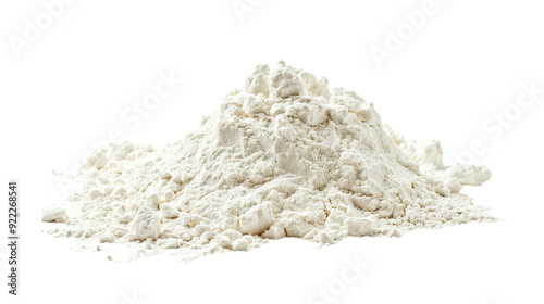 Isolated Pile of White Flour Powder Without Background