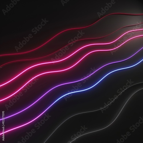 Abstract neon light lines background. Glowing led light line beam collection. Bright luminous fluorescent bar stick lines, Wall background.