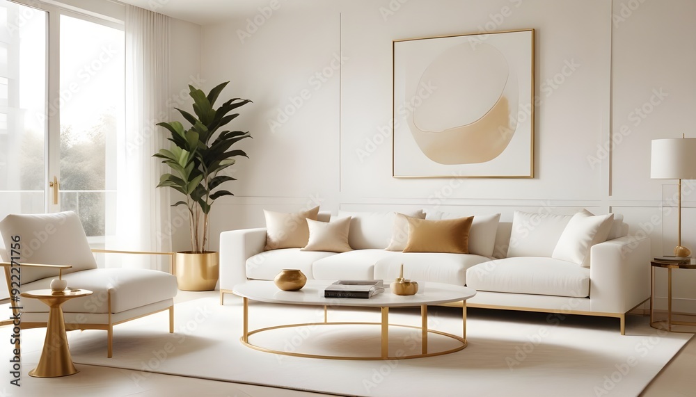 Fototapeta premium Photo interior modern design room 3d illustration