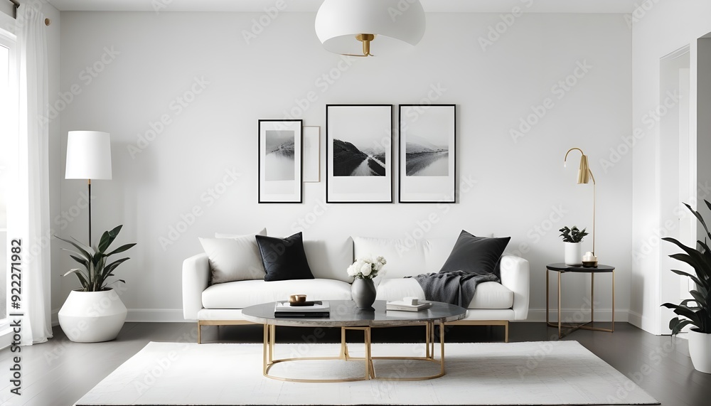 Photo interior modern design room 3d illustration Photo interior modern design room 3d illustration