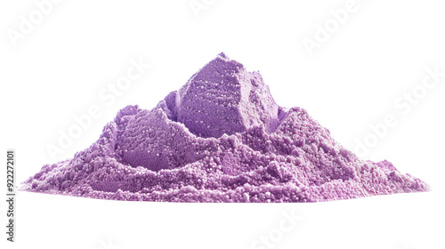 Isolated Purple Powder Shaped Like a Mountain Without Background. photo