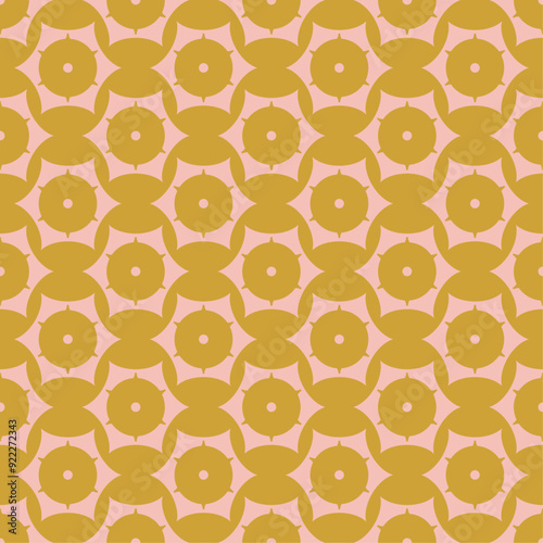 Lovely geometric pattern in pink and mustard colors