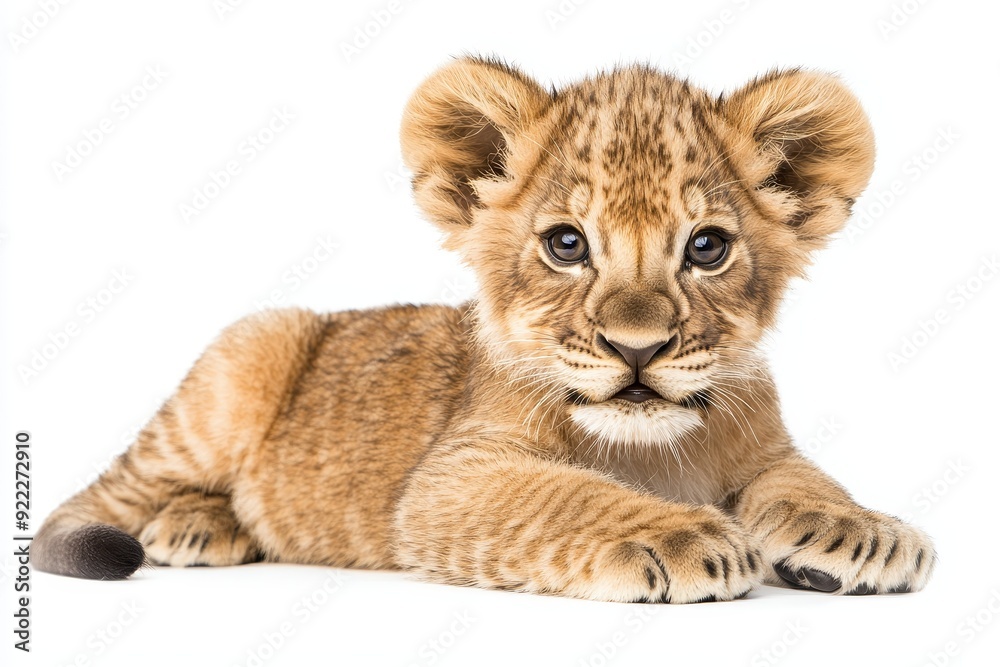 Stock photo of a lion cub isolated on a transparent background Stock photo of a lion cub isolated on a transparent background