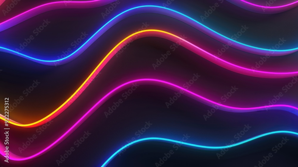 Obraz premium Abstract neon light lines background. Glowing led light line beam collection. Bright luminous fluorescent bar stick lines