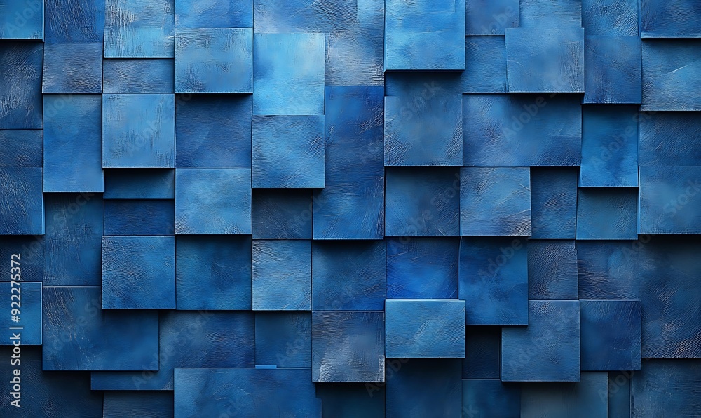 An abstract background featuring overlapping blue textured squares, suitable for design projects, presentations, and modern decor, An abstract background featuring overlapping blue textured squares, suitable for design projects, presentations, and modern decor,