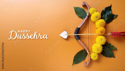 Happy Dussehra Navratri Poster Design Illustration. Festival of India. Hindu holiday Vijayadashami. photo