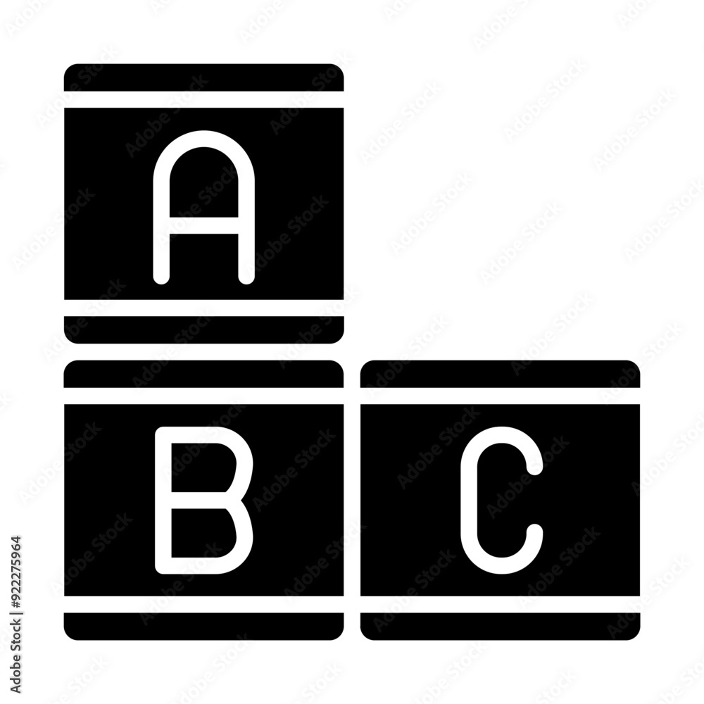 block alphabet glyph icon block alphabet glyph icon