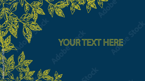 seamless floral or leaves pattern, space for text on floral motive design, Tropical leaf Wallpaper, Luxury nature leaves pattern design, framework and structure leaves	
