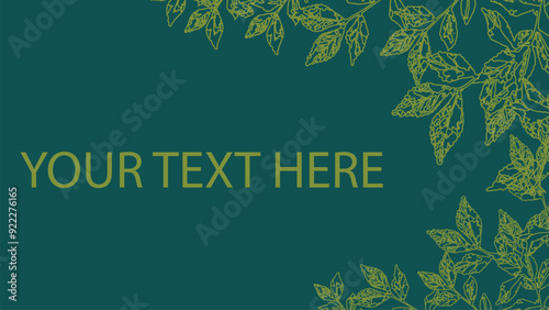 seamless floral or leaves pattern, space for text on floral motive design, Tropical leaf Wallpaper, Luxury nature leaves pattern design, framework and structure leaves