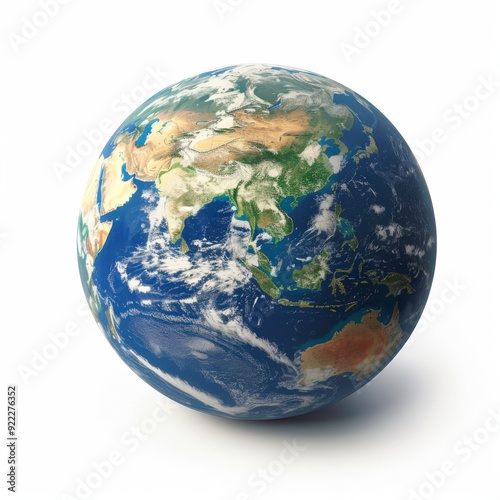 A 3D representation of Earth showcasing continents and oceans.