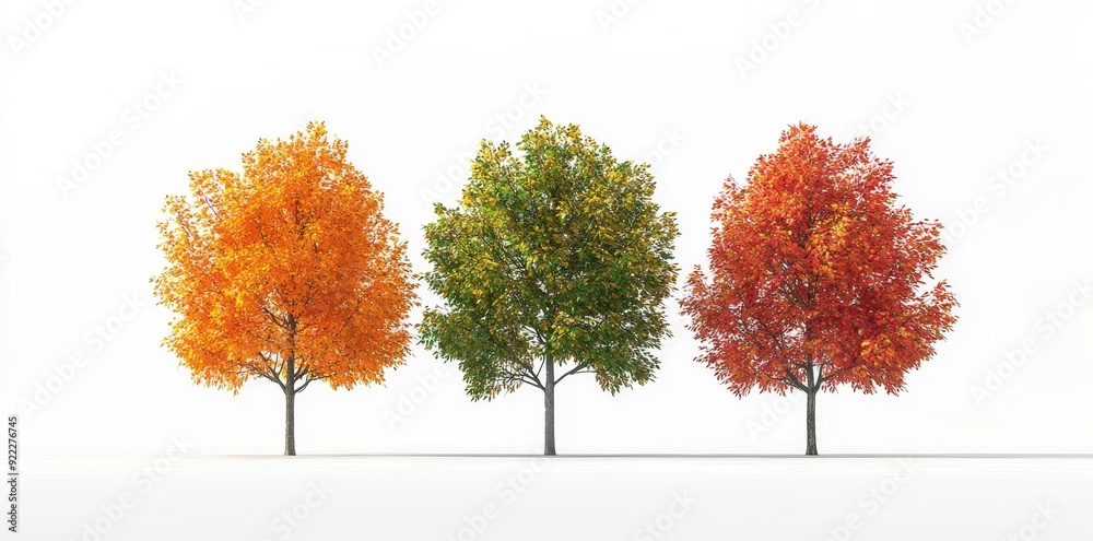 Forest in autumn isolated on transparent background - Stock image Forest in autumn isolated on transparent background - Stock image