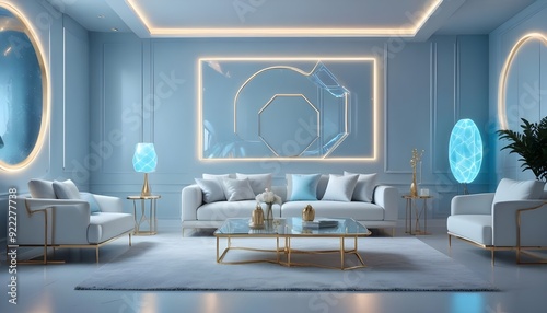 Photo interior modern design room 3d illustration