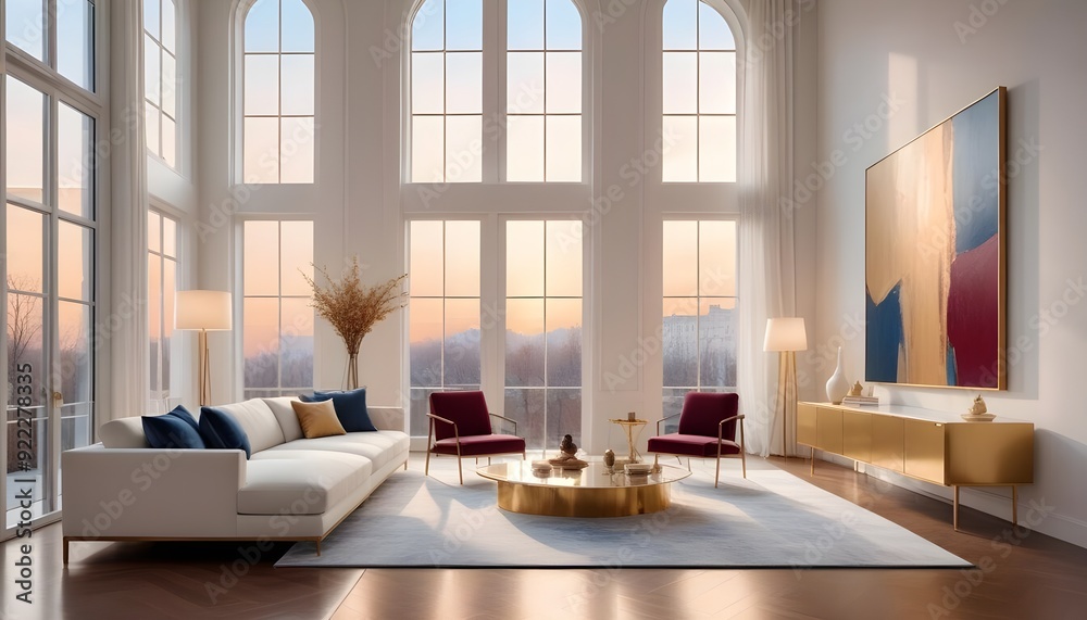 Photo interior modern design room 3d illustration