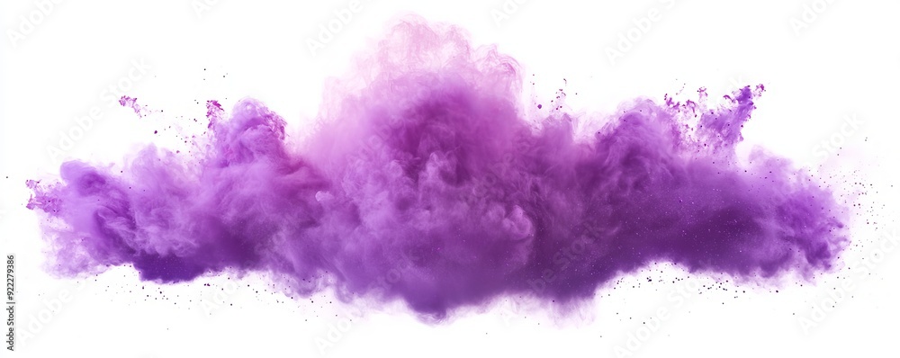 The smoke from an explosion is isolated on a transparent background in purple The smoke from an explosion is isolated on a transparent background in purple