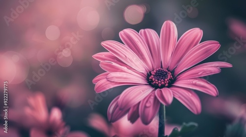 A close-up of a pink flower with soft bokeh background, evoking beauty and tranquility.