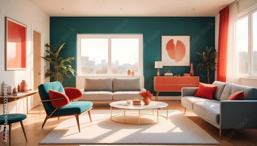 Fototapeta premium Photo interior modern design room 3d illustration