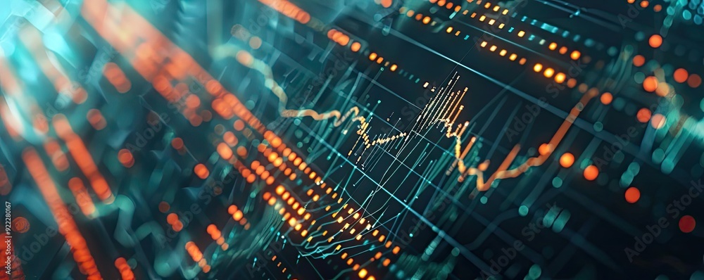 Abstract digital background featuring data visualization and graph patterns. Ideal for finance and technology themes. Abstract digital background featuring data visualization and graph patterns. Ideal for finance and technology themes.