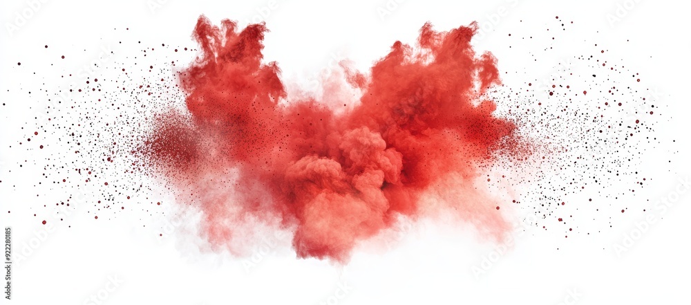 Red explosion isolated on transparent background - Stock image Red explosion isolated on transparent background - Stock image