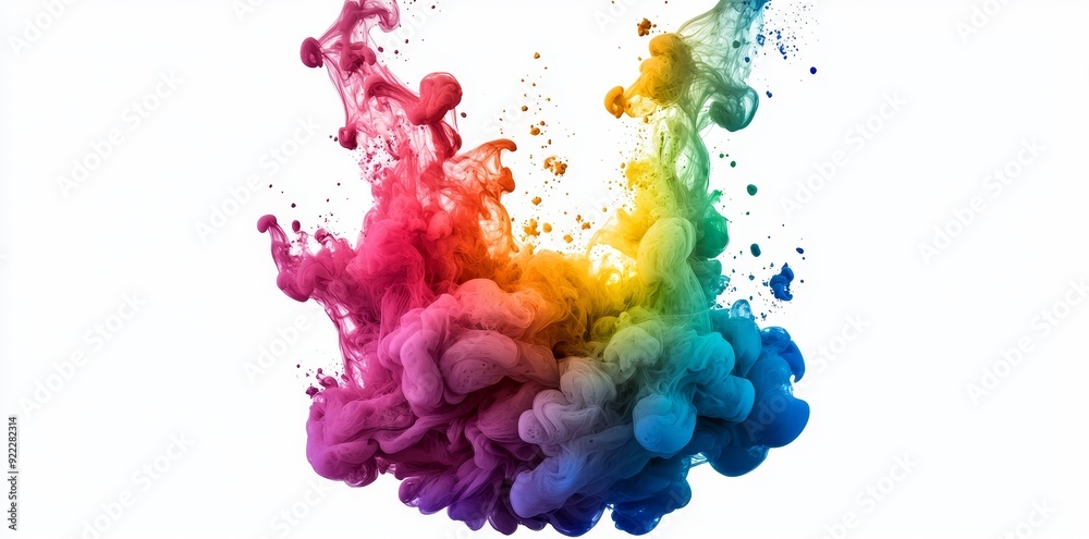 Various colored smoke explosions isolated on white background. Various colored smoke explosions isolated on white background.