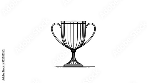 winning cup line art drawing vector