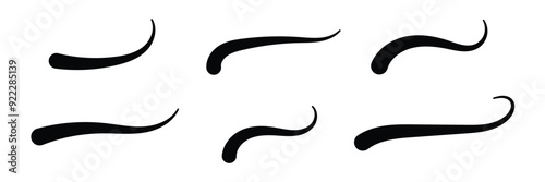 Set of Swoosh vector. Hand drawn swoosh elements, and swoop underline typography tails shape in flat styles. Set of ribbons. Design concept element collection in eps 10.