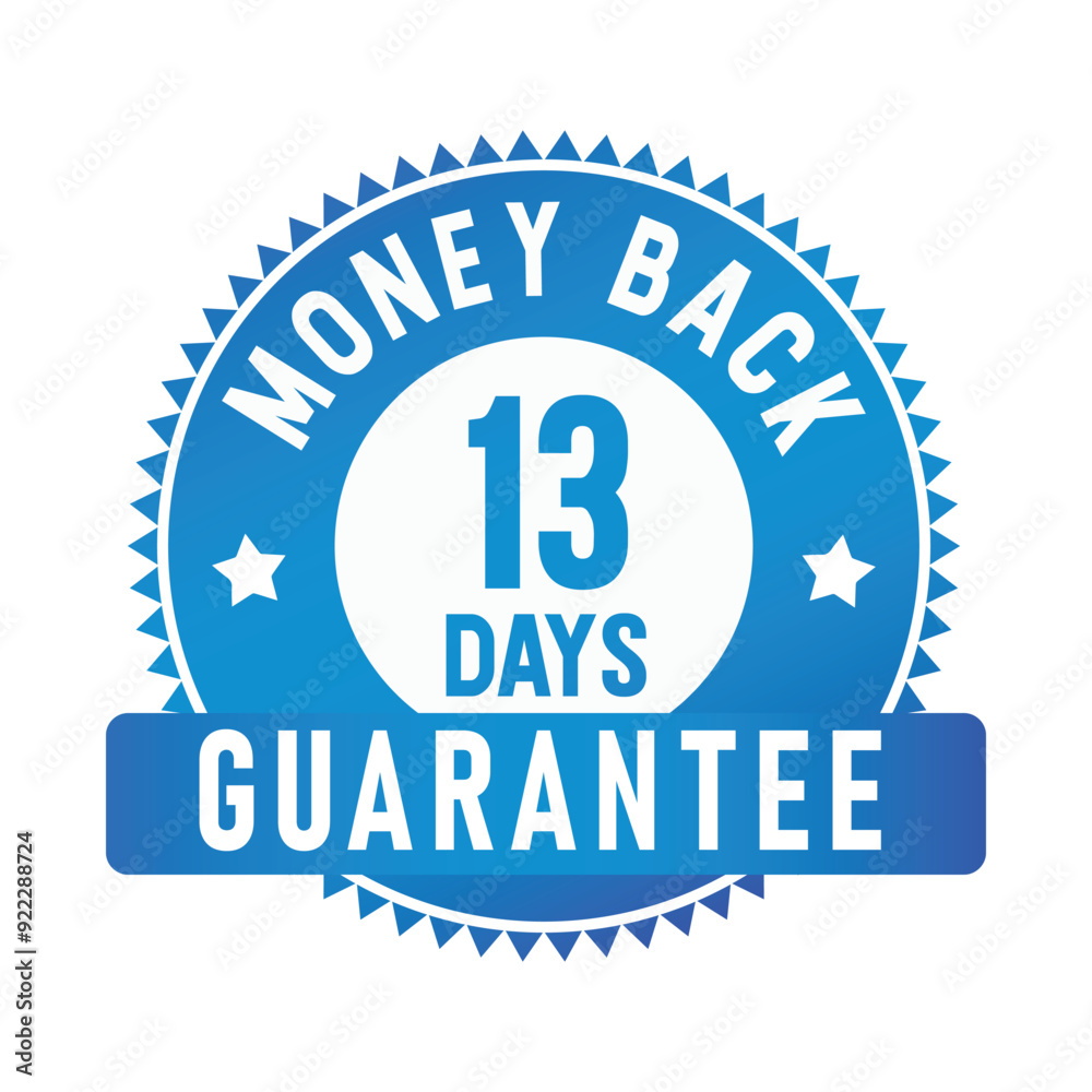 Fototapeta premium 13 Days Money Back Guarantee | Money Back | Icon | Vector