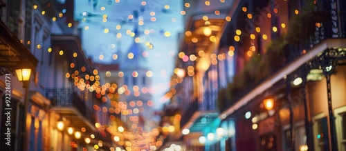 Blurry Lights and Cityscape in New Orleans
