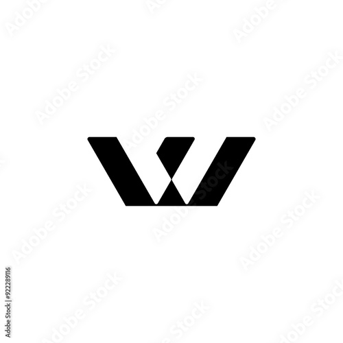 Creative Black Letter W Logo Design. Minimal Latter Logo. Black Logo. Creative Logo Minimal Latter Logo. Vector Illustration. Creative Monogram. Premium Vector Logo. Premium Design.