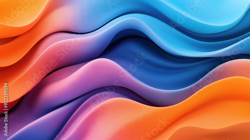 Wallpaper Mural Abstract colorful wave-like patterns in shades of blue, purple, pink, and orange, creating a smooth and flowing texture. Torontodigital.ca