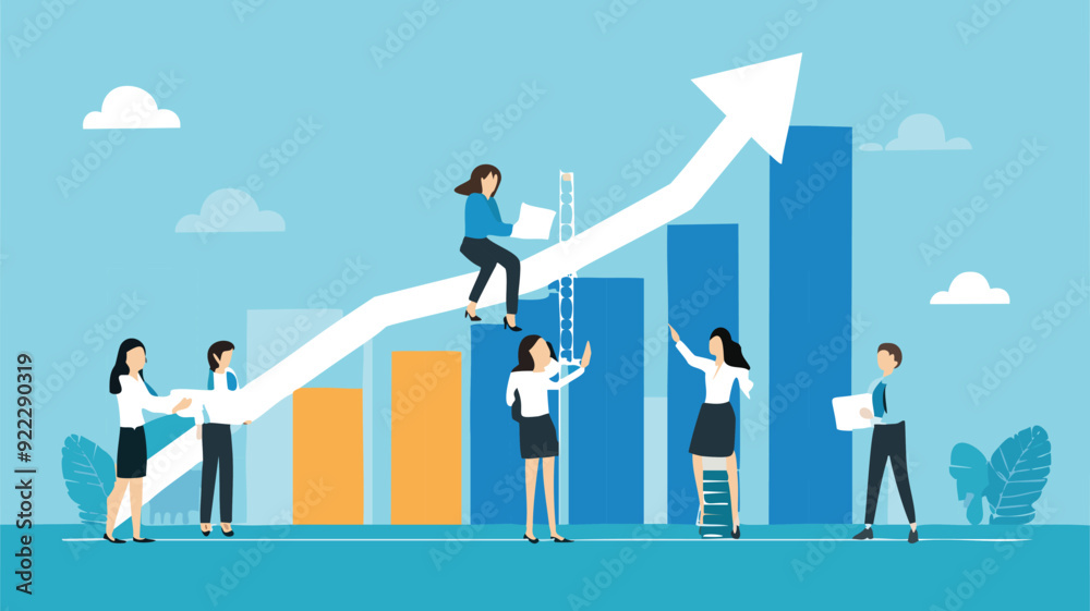 business person with graph business person with graph