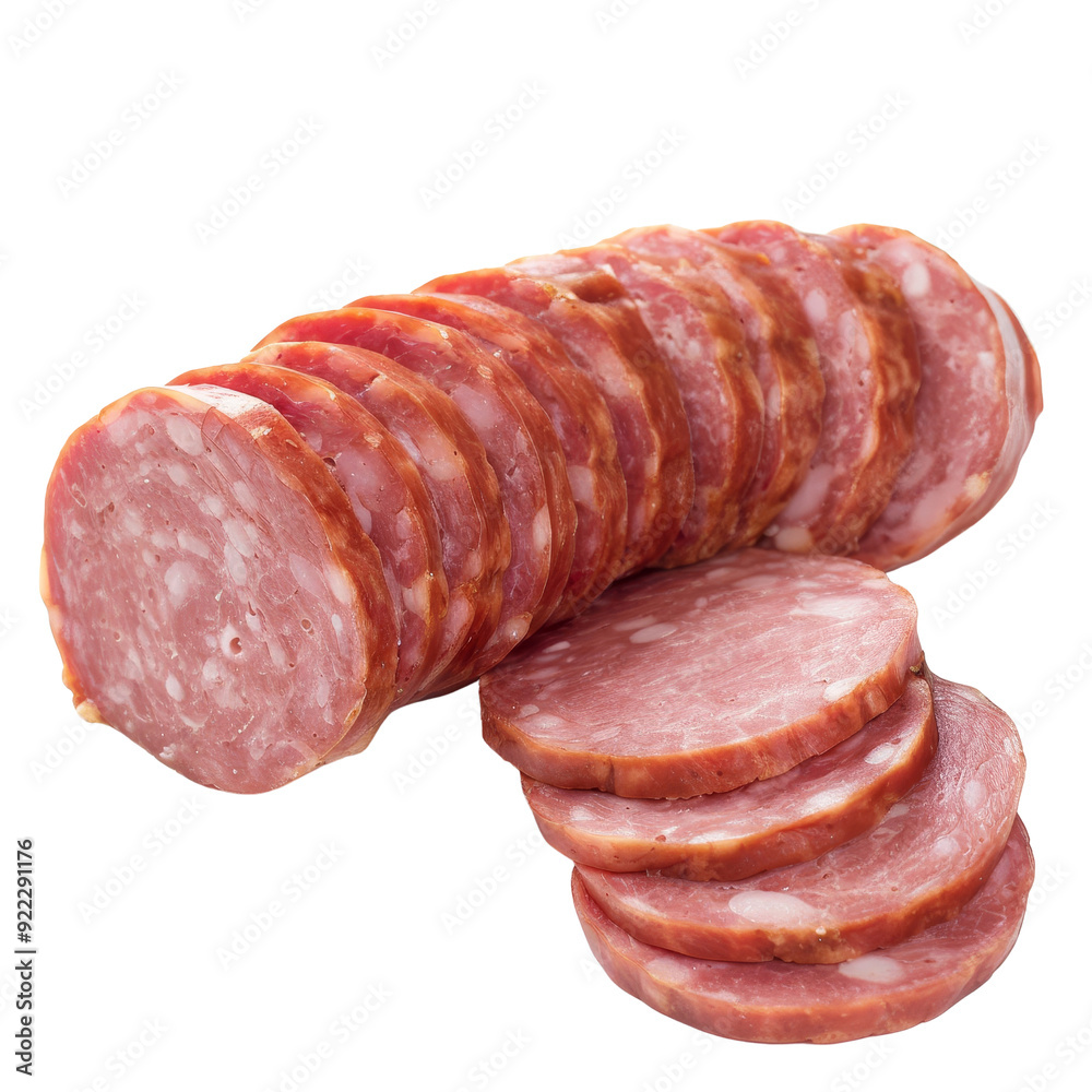 Sliced Kielbasa Sausage Isolated Without Background for Culinary Use. Sliced Kielbasa Sausage Isolated Without Background for Culinary Use.