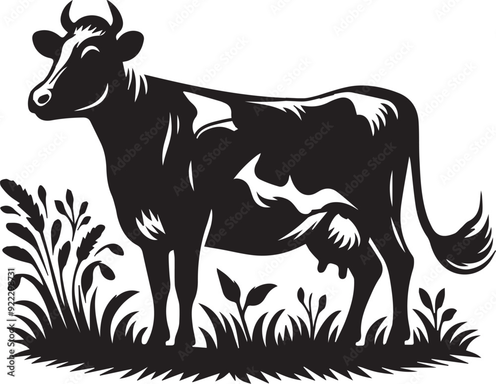 Obraz premium black and white cow 