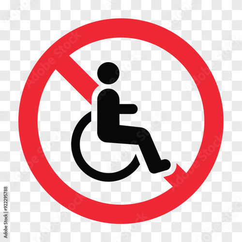 No Entry, Restricted Area. Prohibited sign design on transparent background