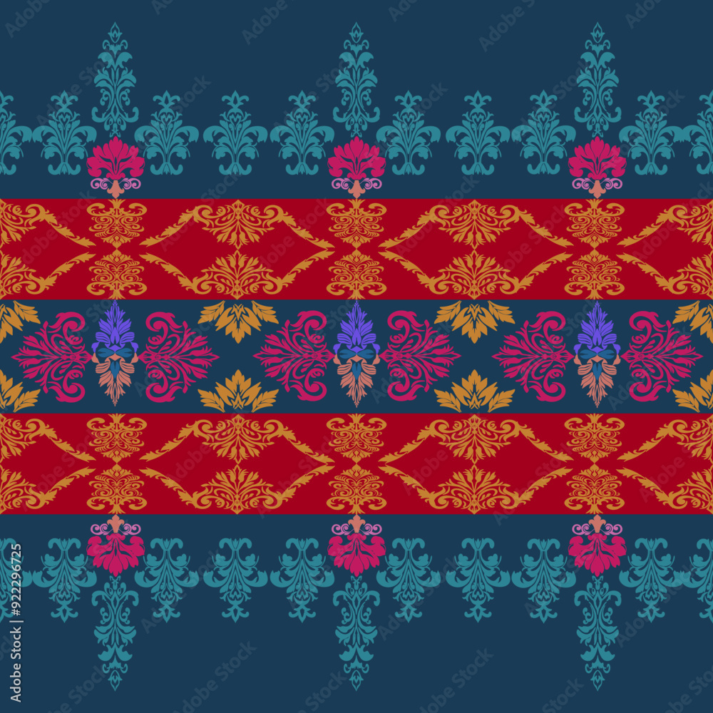 Classic seamless damask border.
Vector Illustration Pattern for Elegant Textile
design Classic seamless damask border.
Vector Illustration Pattern for Elegant Textile
design
