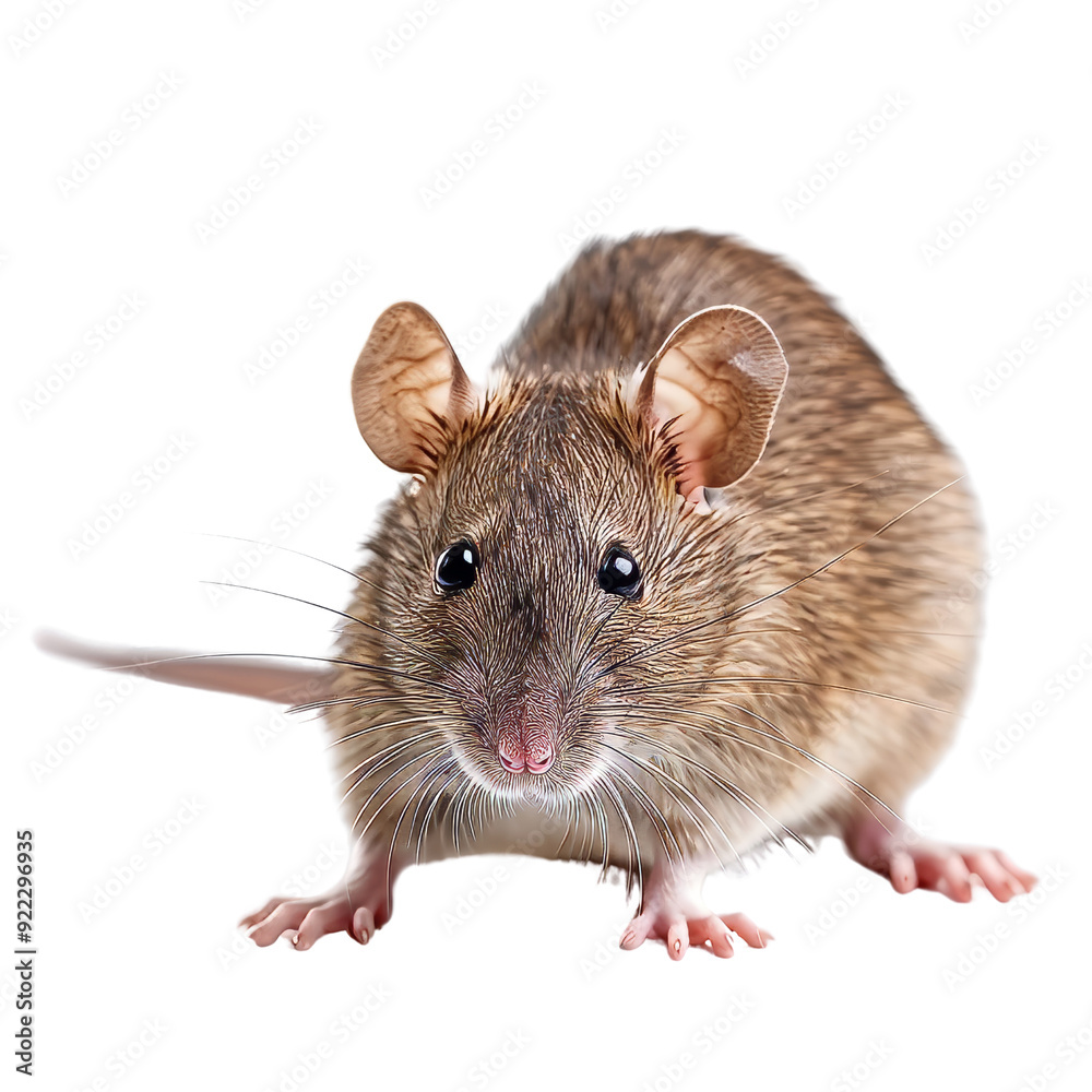 Isolated Brown Rat with Detail Visible, Isolated Without Background. Isolated Brown Rat with Detail Visible, Isolated Without Background.