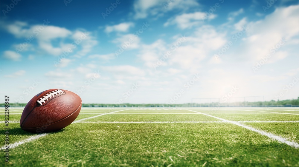Close-up view of a classic football on a green turf field, ideal for sports-themed designs and illustrations, featuring detailed texture and authentic game elements.
Close-up view of a classic football on a green turf field, ideal for sports-themed designs and illustrations, featuring detailed texture and authentic game elements.