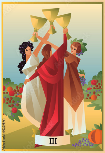 three of cups minor arcana tarot cards