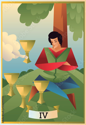 four of cups minor arcana tarot cards