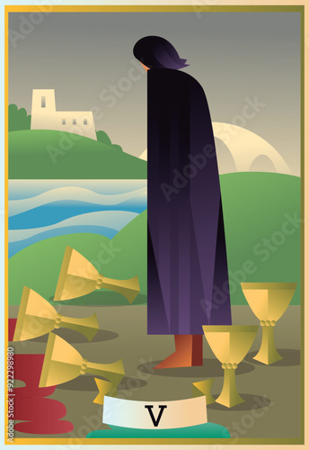 five of cups minor arcana tarot cards
