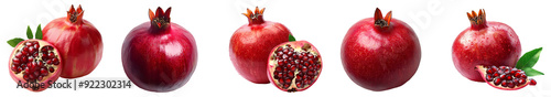 pomegranate fruit set png. sliced pomegranate png. autumn fall harvest of pomegranate fruit png. red, ripe and juicy pomegranate fruit full of vitamin c isolated