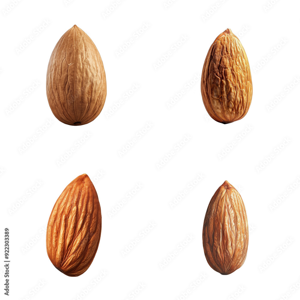 Four Close-Up Images of Almonds Four Close-Up Images of Almonds