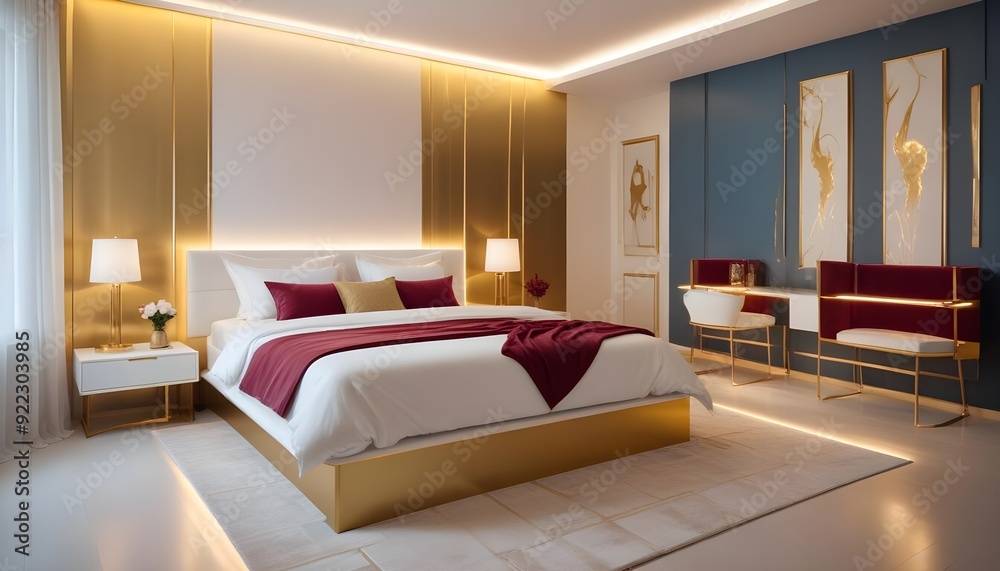 Photo interior modern design room 3d illustration Photo interior modern design room 3d illustration
